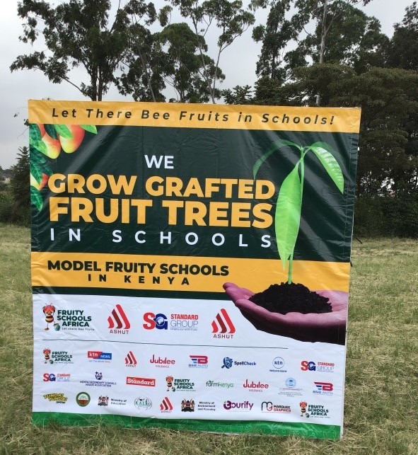 Model Fruity Schools Banner with Sponsors